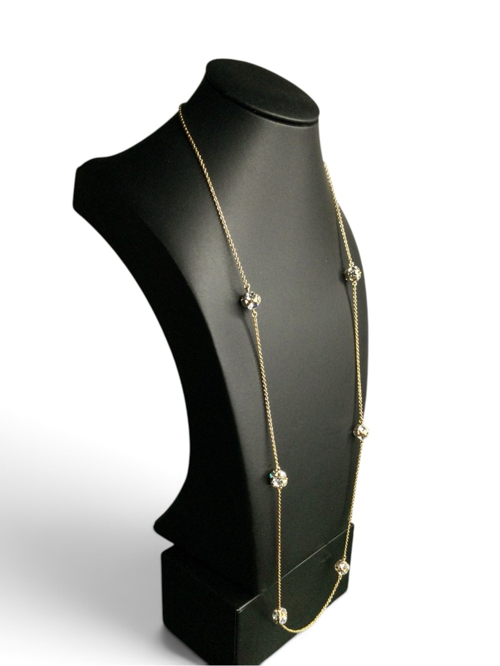Kate Spade Gold Crystal Station Necklace AB Sparkle Adjustable - Picture 4 of 15